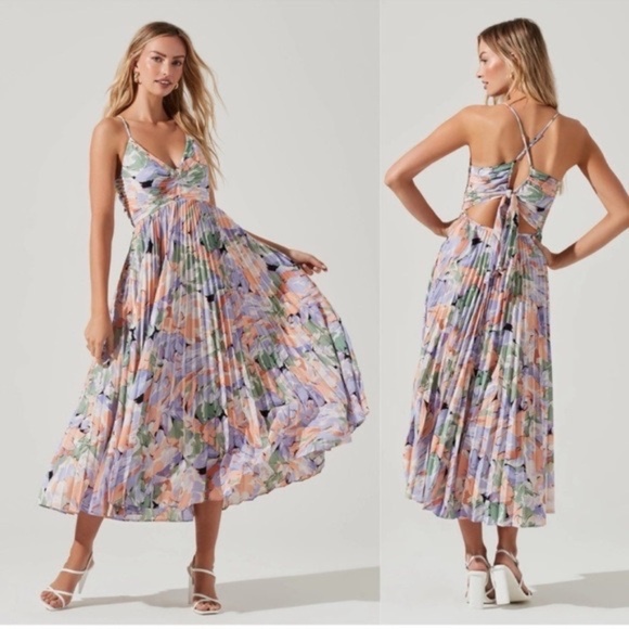 Astr Multicolor Floral Midi Dress - Picture 1 of 11